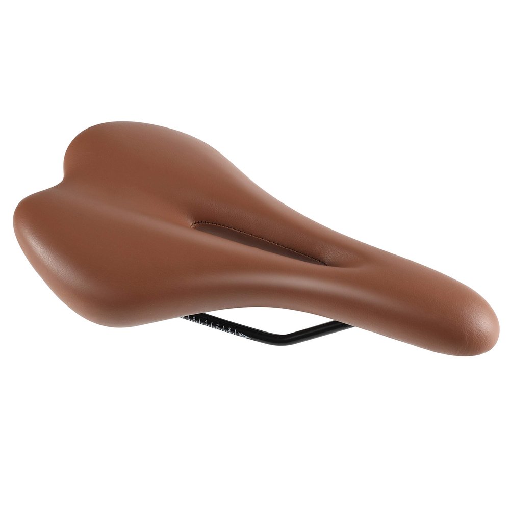 Bike Saddle Seat Pad Breathable Hollow Thicks Comfortable Bicycle Fit for MTB Road Bike Fixed Gear Bike (Normal, Brown)