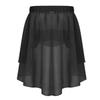 Freebily Kids Girls Basic High-Low Elastic Waistband Chiffon Skirt Irregular Circular Ballet Jazz Dance Studio Practice Dress Black 14 view 3