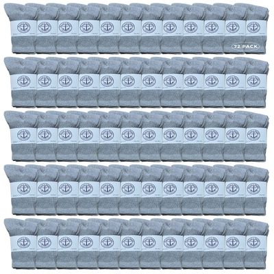 Yacht & Smith 72 Pairs Wholesale Kids Crew Socks, Childrens Cotton Casual Crew Socks Size 6-32