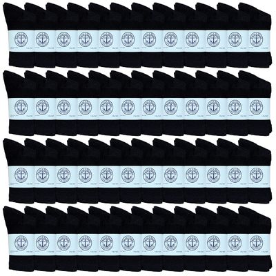 Yacht & Smith 48 Pairs Wholesale Kids Crew Socks, Childrens Cotton Casual Crew Socks Size 4-20