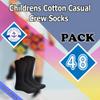 Yacht & Smith 48 Pairs Wholesale Kids Crew Socks, Childrens Cotton Casual Crew Socks Size 4-20 view 2