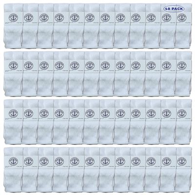 Yacht & Smith 48 Pairs Of Wholesale Women's Tube Socks, Women's Cotton Referee Sport Socks Size 9-11