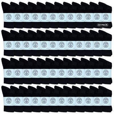 Yacht & Smith 48 Pairs Wholesale Kids Crew Socks, Childrens Cotton Casual Crew Socks Size 6-22