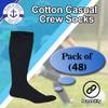 Yacht & Smith 48 Pairs Wholesale Kids Crew Socks, Childrens Cotton Casual Crew Socks Size 6-22 view 2
