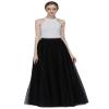 EllieHouse A Line Long Full Bridesmaid Tulle Skirt for Wedding Evening Party P68 Black S