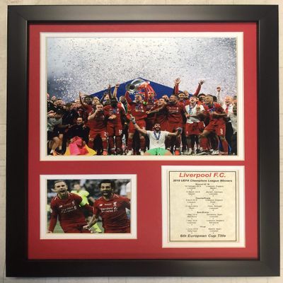 Legends Never Die Liverpool FC 2019 UEFA Champions League Champions Collectible | Framed Photo Collage Wall Art Decor - 12"x15"