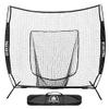 Hit Run Steal 7x7 Practice Net for Baseball & Softball with Carry Case, Black - Quick-Setup Portable Training for Hitting & Pitching, Stable Bow Frame, Large Catch Sock view 1
