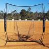 Hit Run Steal 7x7 Practice Net for Baseball & Softball with Carry Case, Black - Quick-Setup Portable Training for Hitting & Pitching, Stable Bow Frame, Large Catch Sock view 2