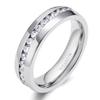 TIGRADE 4mm 6mm Titanium Ring Cubic Zirconia Engagement Ring Wedding Band Size 3.5 to 13, 6MM, Size 8 view 1