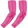 COOLOMG Pink Football Arm Sleeves Breast Cancer Awareness Baseball Compression Sleeves M