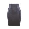 HLBandage Elastic Leather High Waist Bodycon Mini Skirt (XS, Black) view 2