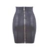 HLBandage Elastic Leather High Waist Bodycon Mini Skirt (XS, Black) view 3