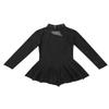 TiaoBug Girls High Neck Lace Figure Roller Skating Ice Skating Dress Gymnastics Leotard Sequins Tutu Dress Skirt Black Tulle Splice 3-4 view 4