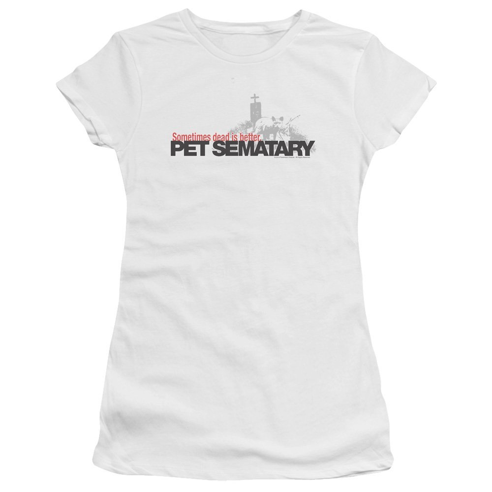 Trevco Pet Sematary Logo Juniors' Sheer Fitted T Shirt, 2X-Large White