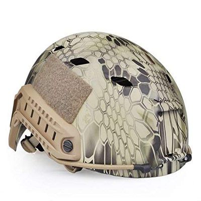 DLP Lightweight Tactical Bump Helmet - ImpaX Pro - High Cut OPS Core Military Combat Airsoft Helmet - MICH ACH - Integrated NVG Mount and ARC Rails  Worm Dial Fit (HLD)