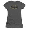 Trevco Batman Tattered Logo Juniors' Sheer Fitted T Shirt, 2X-Large Charcoal view 1