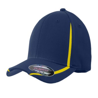 TOP HEADWEAR Flexible Performance Colorblock Cap - Navy/Gold - X-Small