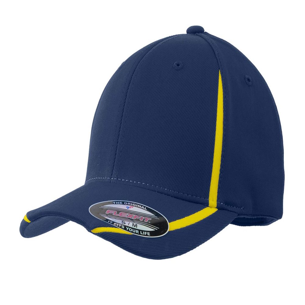 TOP HEADWEAR Flexible Performance Colorblock Cap - Navy/Gold - X-Small
