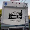 Minglewood Trading Bear Mountain Trees Scene Vinyl Sticker - Camper RV Travel Trailer Graphics - Die Cut Decal - 40w x 19.25h inches view 3
