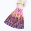 Baby Girls Sundress for 1-8 Years Old Kids Children Vestidos Floral Bohemian Beach Straps Dress Necklace Sets (5-6 Years Old, Purple) view 3