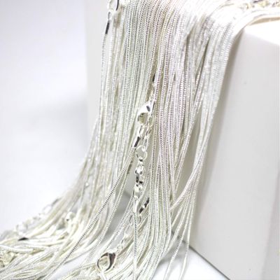 22 Inch Snake Chains (1 Piece) - Sterling Silver Plated Snake Chains - .925 Stamped Sterling Silver Plated Snake Chains Bulk - USA Seller