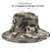 Kids Camouflage-Sun-Hat UV-Protection Camo-Boonie - with Chin-Strap Bucket Hat Outdoor Fishing for 5-14 Years Old (US, Age, 7 Years, 14 Years, Camo) view 2