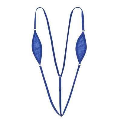 CHICTRY Women's Micro V Shape String Bikini One Piece Monokini Thong Bodysuit Swimsuit Royal Blue One Size