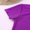 Freebily Kids Girls Sleeveless Keyhole Back Gymnastics Leotard Unitard Jumpsuit Spandex Tumbling Dance Bodysuit Biketard Purple Short Sleeve 4 Years view 3