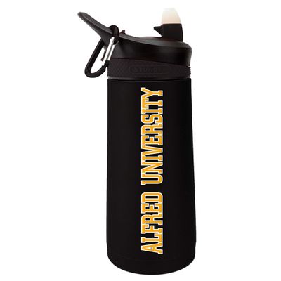 The Fanatic Group Personalized Alfred University Dual Walled Stainless Steel Sports Bottle, Design-1 - Black
