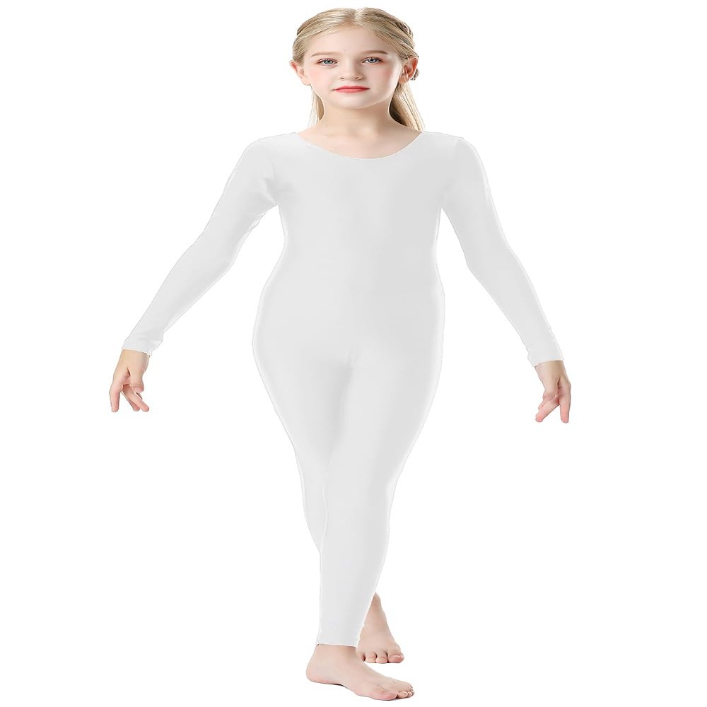 OVIGILY Girls Kids Long Sleeve Dance Unitard Bodysuits Full Body Leotard for Ballet,Gymnastics,Performance,Costumes