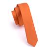 GUSLESON Pumpkin Orange Tie Skinny Ties For Men Slim Formal Necktie and Pocket Square Sets (0802-13) view 3