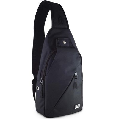 Peak Gear Travel Sling Bag. Compact Crossbody Bag | Lighter and Smaller than a Backpack | Lifetime Lost & Found ID Tag | Black