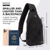 Peak Gear Travel Sling Bag. Compact Crossbody Bag | Lighter and Smaller than a Backpack | Lifetime Lost & Found ID Tag | Black view 2