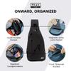 Peak Gear Travel Sling Bag. Compact Crossbody Bag | Lighter and Smaller than a Backpack | Lifetime Lost & Found ID Tag | Black view 3