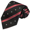 KissTies Mens Silk Patriotic Tie USA Necktie Black Stripes N Stars Ties + Gift Box view 1