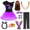 80's Party Girls Retro Costume Accessories Set for 1980s Theme Party Supplies (7-8, Purple) view 1