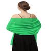 Baoqiya Women's Shawls and Wraps for Evening Dress Chiffon Shawl Soft Elegant Silky Pashmina Wedding Bridal Scarf(Leaf green, 79"19") view 1