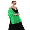 Baoqiya Women's Shawls and Wraps for Evening Dress Chiffon Shawl Soft Elegant Silky Pashmina Wedding Bridal Scarf(Leaf green, 79"19") view 3