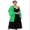 Baoqiya Women's Shawls and Wraps for Evening Dress Chiffon Shawl Soft Elegant Silky Pashmina Wedding Bridal Scarf(Leaf green, 79"19") view 4