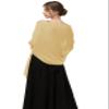 Baoqiya Women's Shawls and Wraps for Evening Dress Chiffon Shawl Soft Elegant Silky Pashmina Wedding Bridal Scarf(Gold, 79"19") view 2