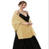 Baoqiya Women's Shawls and Wraps for Evening Dress Chiffon Shawl Soft Elegant Silky Pashmina Wedding Bridal Scarf(Gold, 79"19") view 3