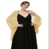Baoqiya Women's Shawls and Wraps for Evening Dress Chiffon Shawl Soft Elegant Silky Pashmina Wedding Bridal Scarf(Gold, 79"19") view 4