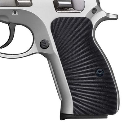 Guuun G10 CZ 75 Compact Grips Sunburst Texture fit CZ P-01, CZ 75 D PCR Compact - Black