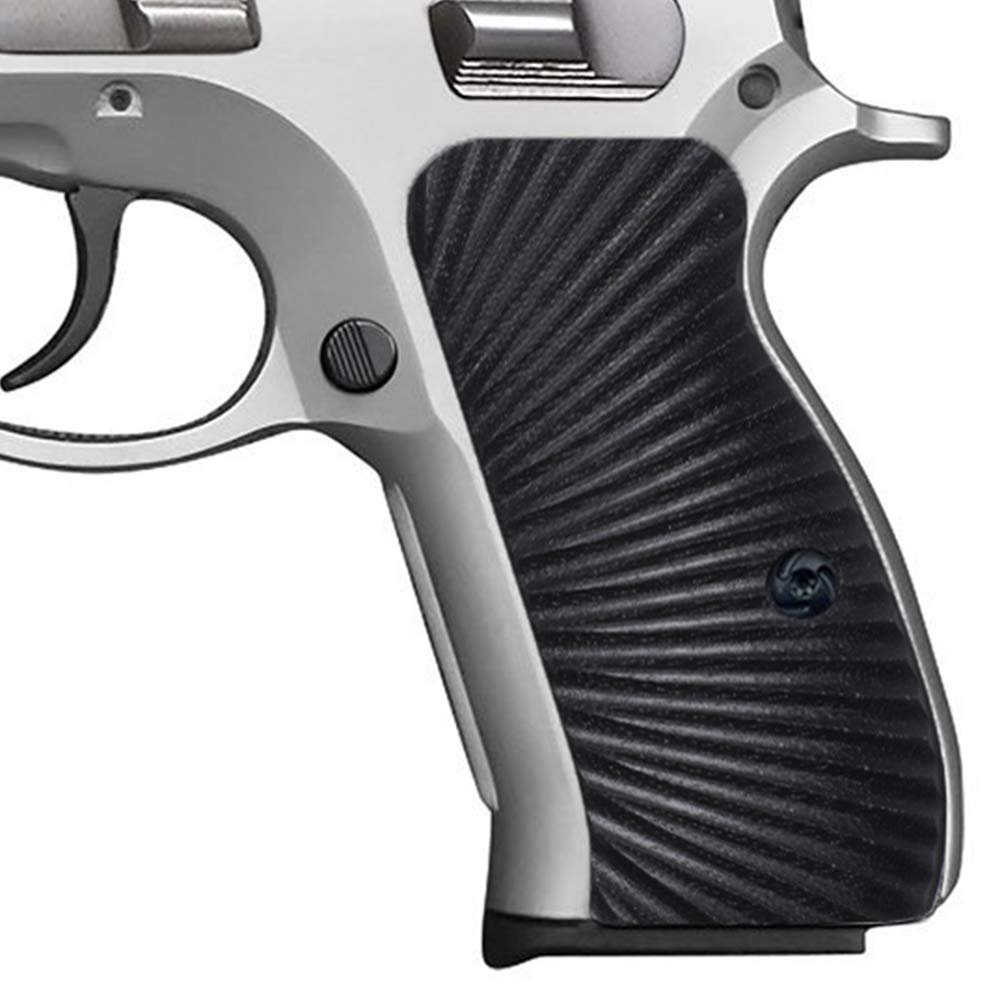 Guuun G10 CZ 75 Compact Grips Sunburst Texture fit CZ P-01, CZ 75 D PCR Compact - Black