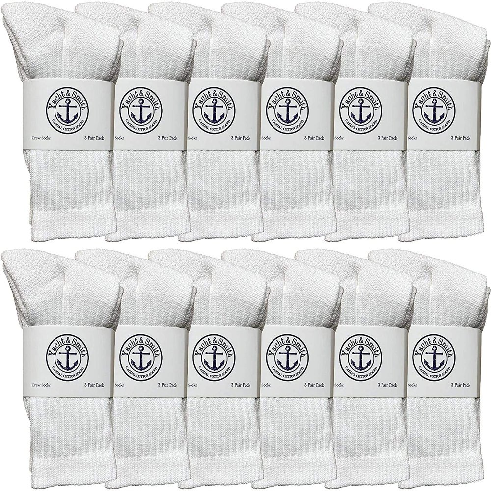 Yacht & Smith 48 Pairs Of Wholesale Kids Crew Socks, Childrens Cotton Casual Crew Socks Size 4-12