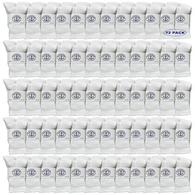 Yacht & Smith 72 Pairs Of Wholesale Kids Crew Socks, Childrens Cotton Casual Crew Socks Size 6-16