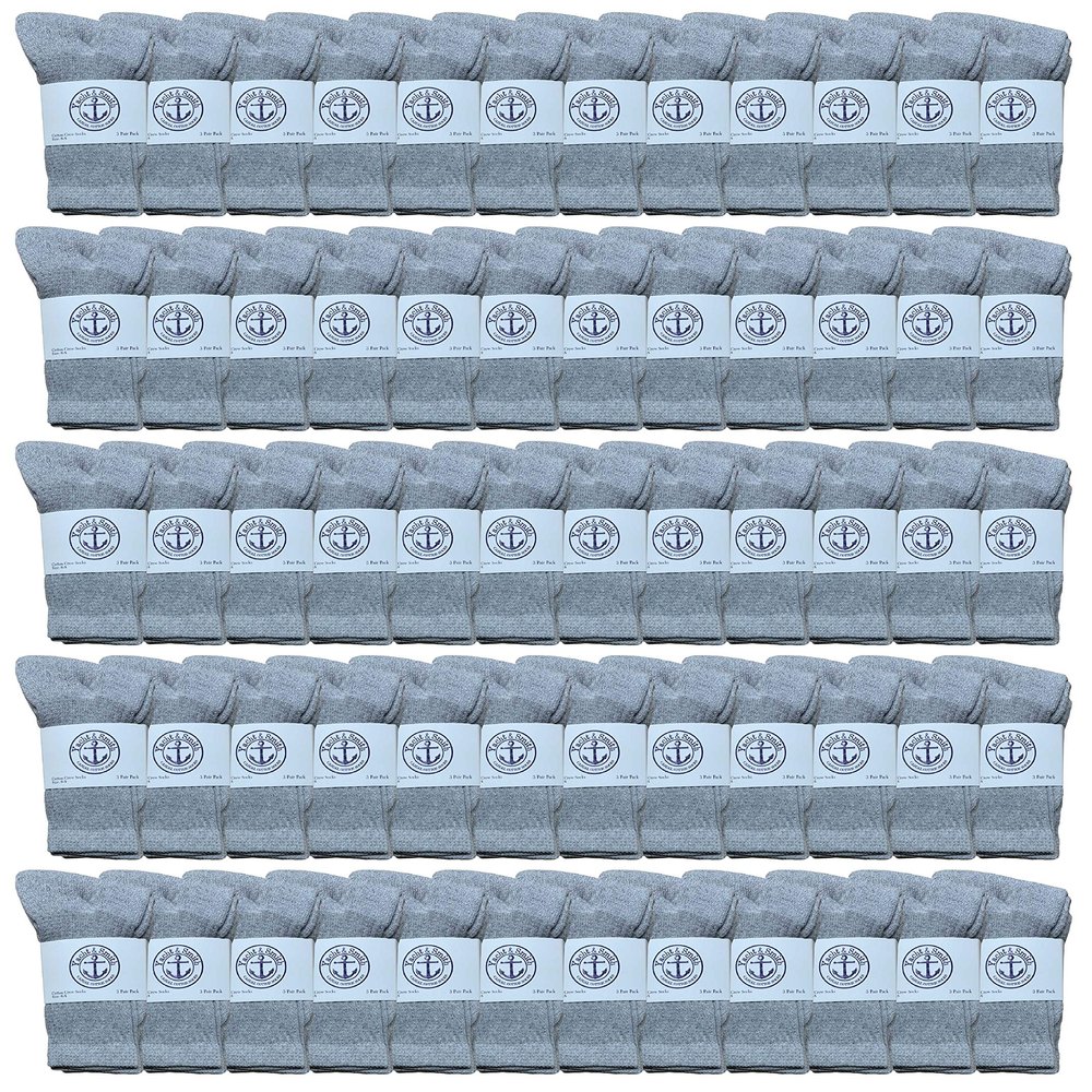 Yacht & Smith 60 Pairs Wholesale Kids Crew Socks, Childrens Cotton Casual Crew Socks Size 6-8