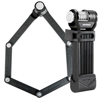 Kryptonite Keeper 585 Folding Combo Bike Lock, Compact High Security Anti-Theft Foldable Bicycle Lock with 4-Digit Resettable Combination and Mount for E-Bikes Scooter Road Mountain Bikes, 85cm(33 in)