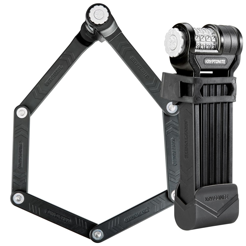 Kryptonite Keeper 585 Folding Combo Bike Lock, Compact High Security Anti-Theft Foldable Bicycle Lock with 4-Digit Resettable Combination and Mount for E-Bikes Scooter Road Mountain Bikes, 85cm(33 in)