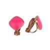 HAPPYAN Cute Candy Color Enamel Geometric Shape Clip on Earrings Non Pierced for Women Ear Clip (Rose Red Clip-on) view 2